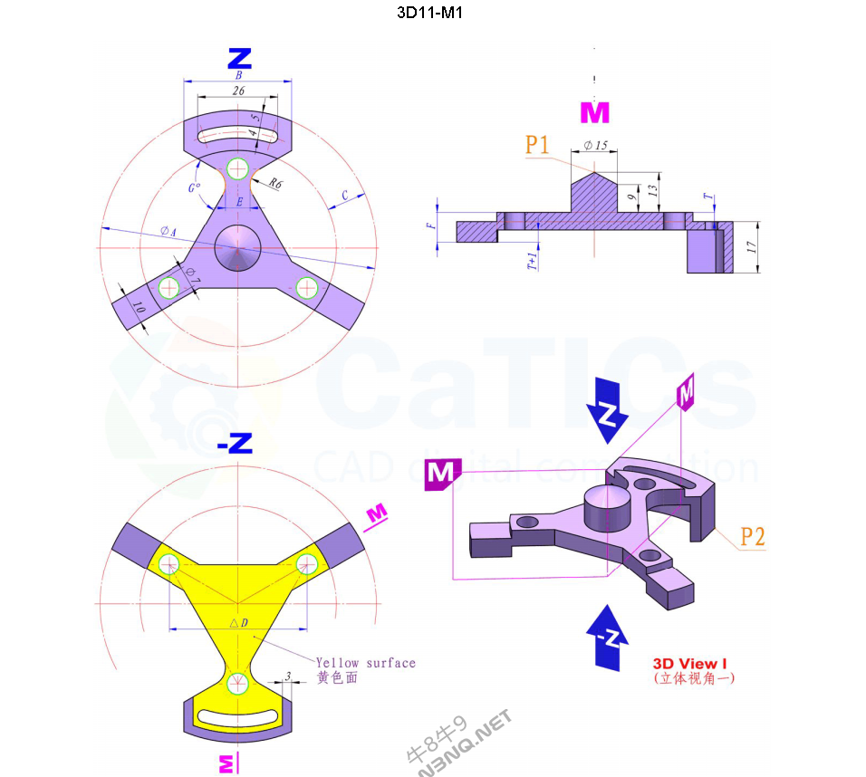 Solidworks建模练习题4 CATICS 3D11-M1