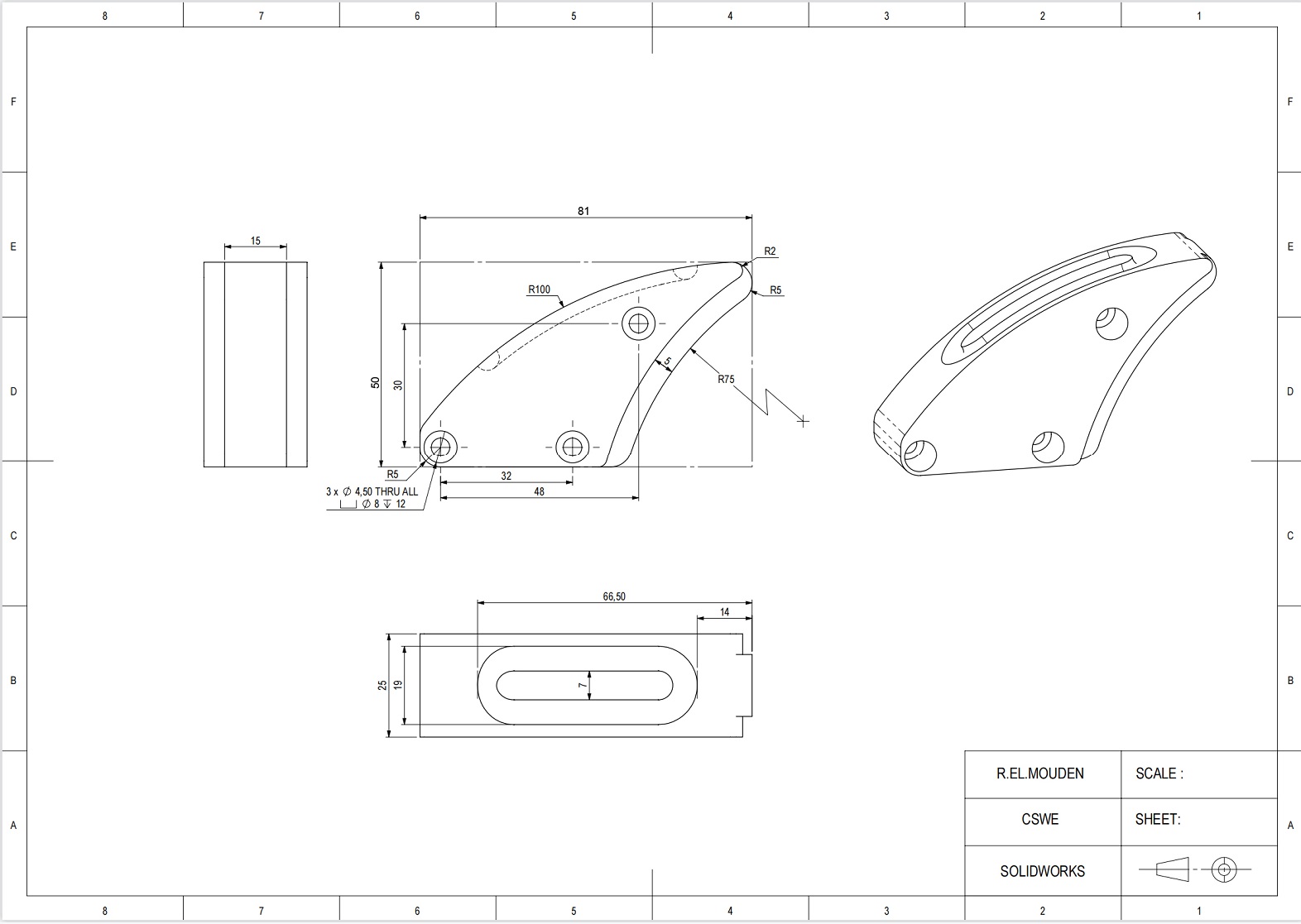 CSWE Solidworks认证练习题015