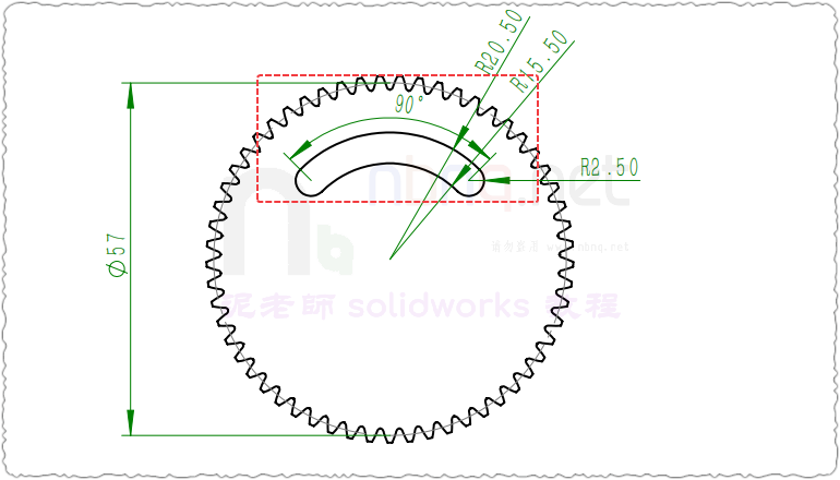 在Solidworks中，圆弧和槽口的角度是这样快速标注的：