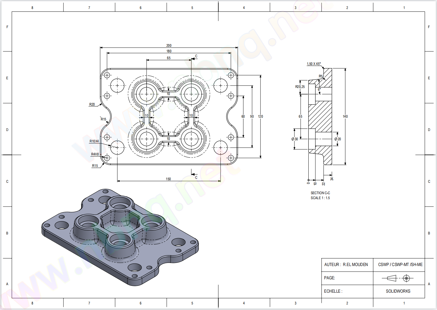 Solidworks基础练习题：001